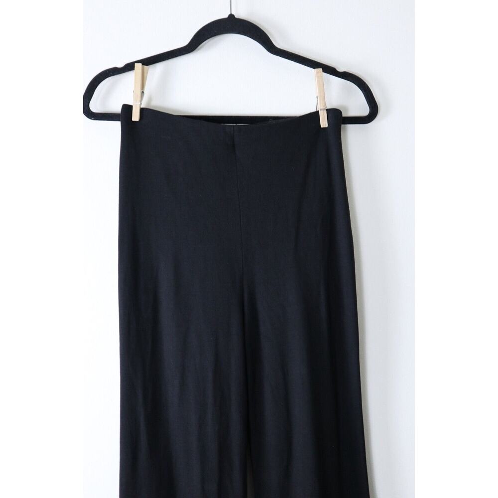 Rosetta Getty Size S Jersey Wide Flare Leg Pants Pull On Black Stretch - Picture 3 of 11